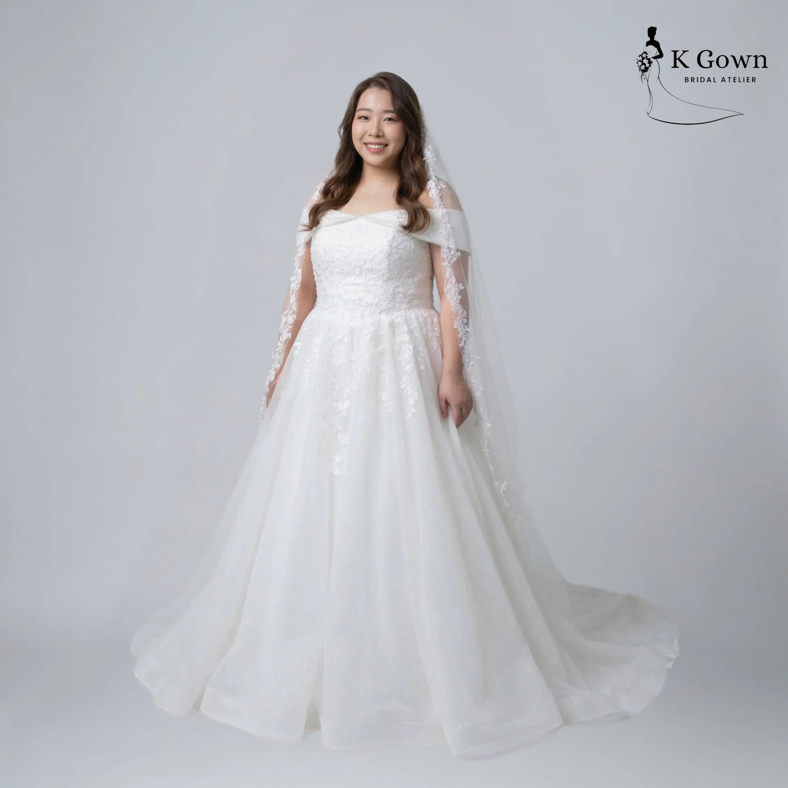 WEDDING GOWN CATALOGUE SINGAPORE 224 SINGAPORE BRIDAL GOWN LACE OFF THE SHOULDER BALL GOWN WEDDING DRESS WITH CHAPEL TRAIN, WHITE BRIDAL GOWN FOR CHURCH WEDDING, INTIMATE WEDDING - K GOWN