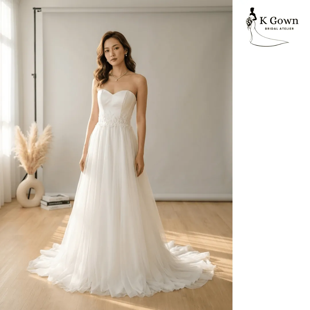 WEDDING DRESS SHOPPING TIMELINE: WHEN SHOULD YOU START LOOKING? 7 SINGAPORE BRIDAL GOWN SWEETHEART NECKLINE LACE TULLE SKIRT WEDDING DRESS - SINGAPORE WEDDING GOWN RENTAL - K GOWN