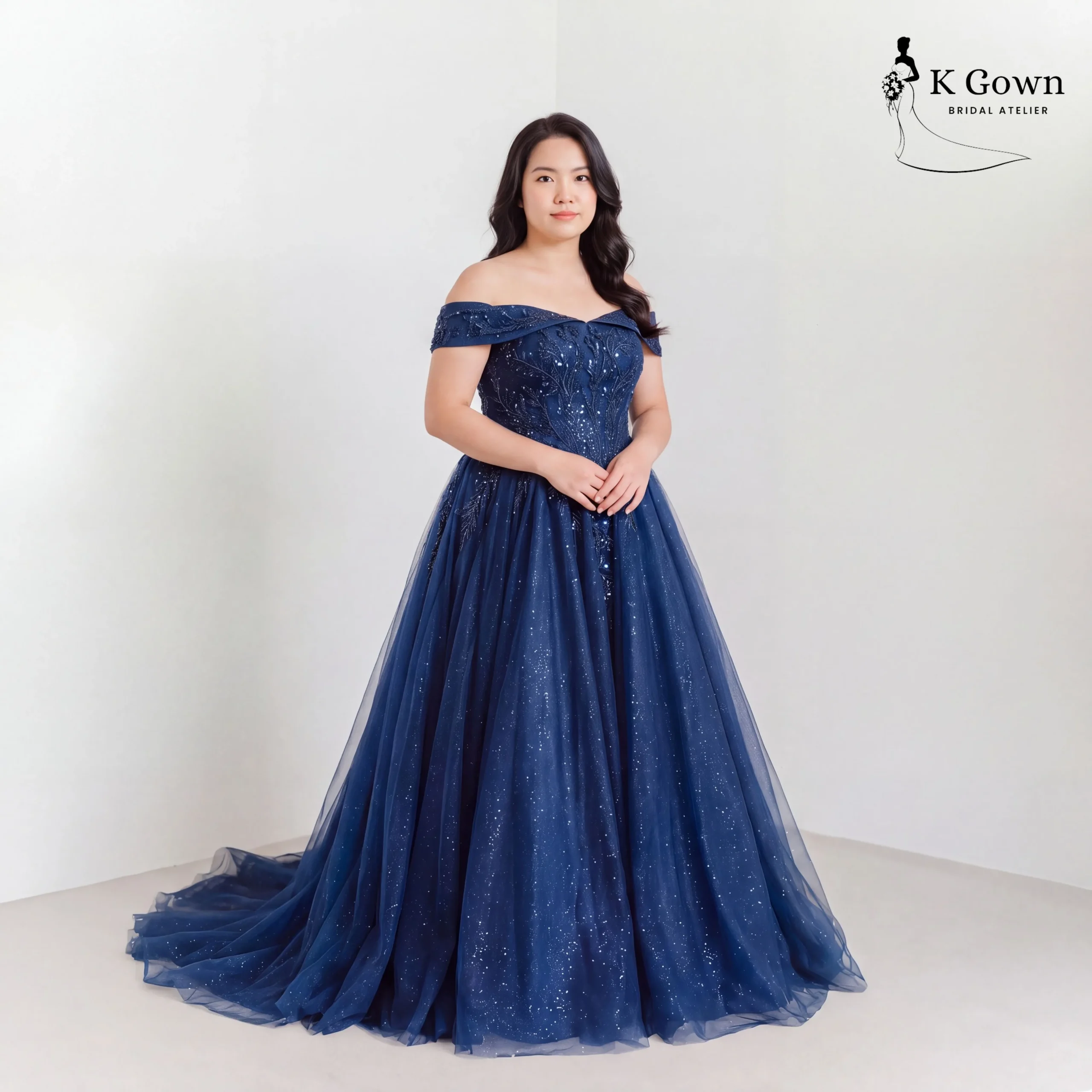 [UK12-UK22] K GOWN_BRIDAL _SINGAPORE SIGNATURE WEDDING GOWN COLLECTION_NAVY BLUE BALL GOWN