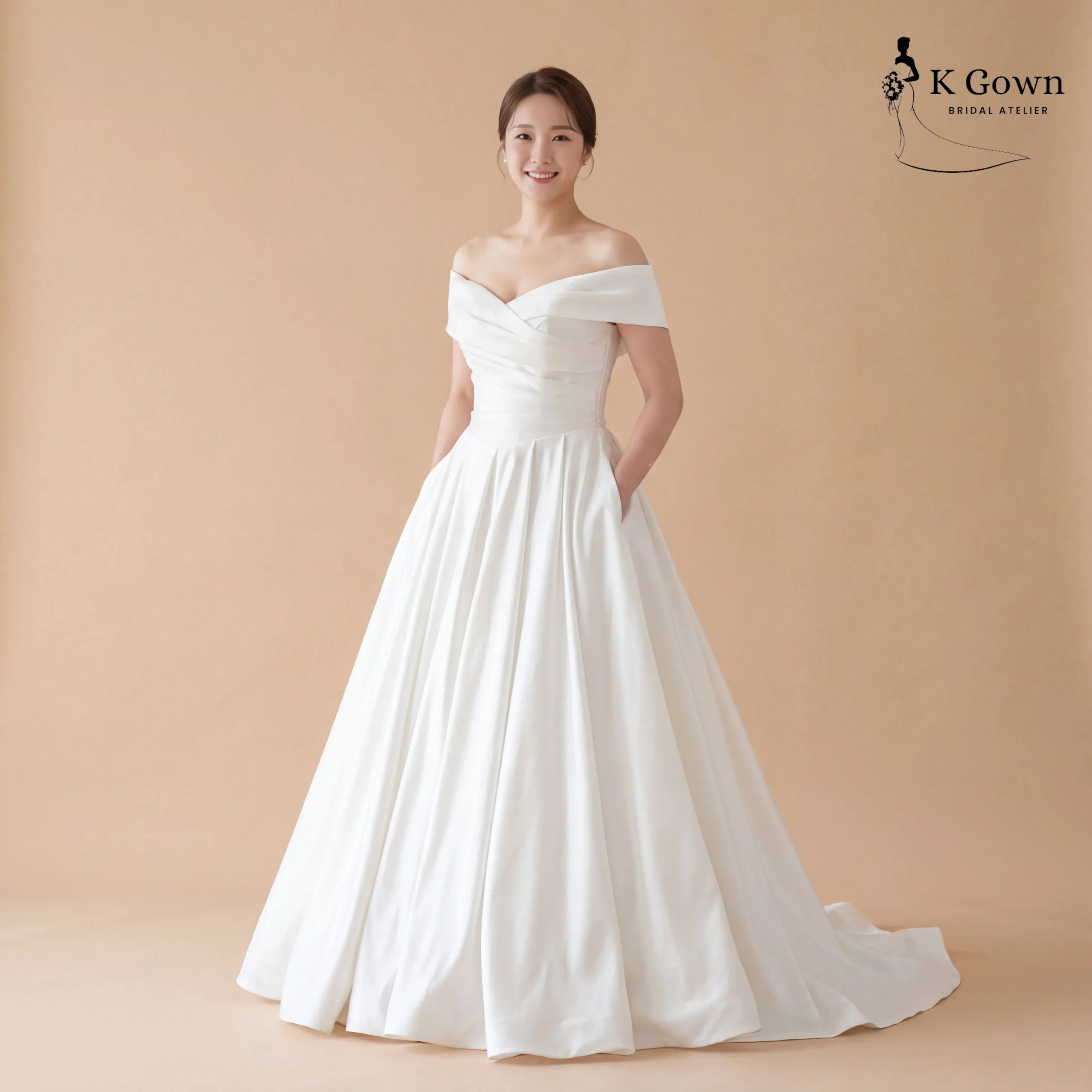 [UK12-UK22] K GOWN_BRIDAL _SINGAPORE SIGNATURE WEDDING GOWN COLLECTION_SATIN PLUS SIZE WEDDING GOWN