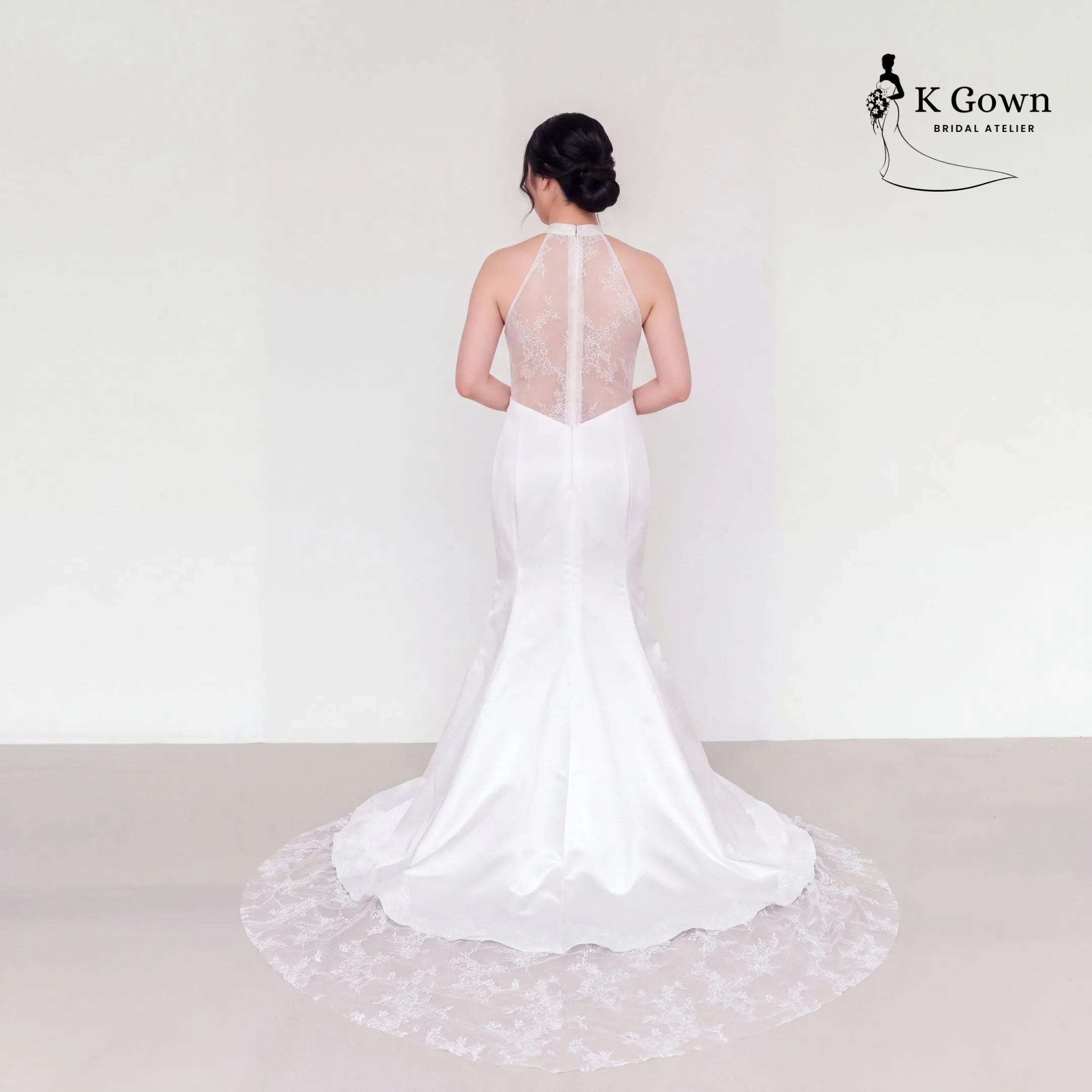 [UK4-10] K GOWN_BRIDAL _SINGAPORE SIGNATURE WEDDING GOWN COLLECTION - ILLUSION LACE BACK WEDDING CHEONGSAM