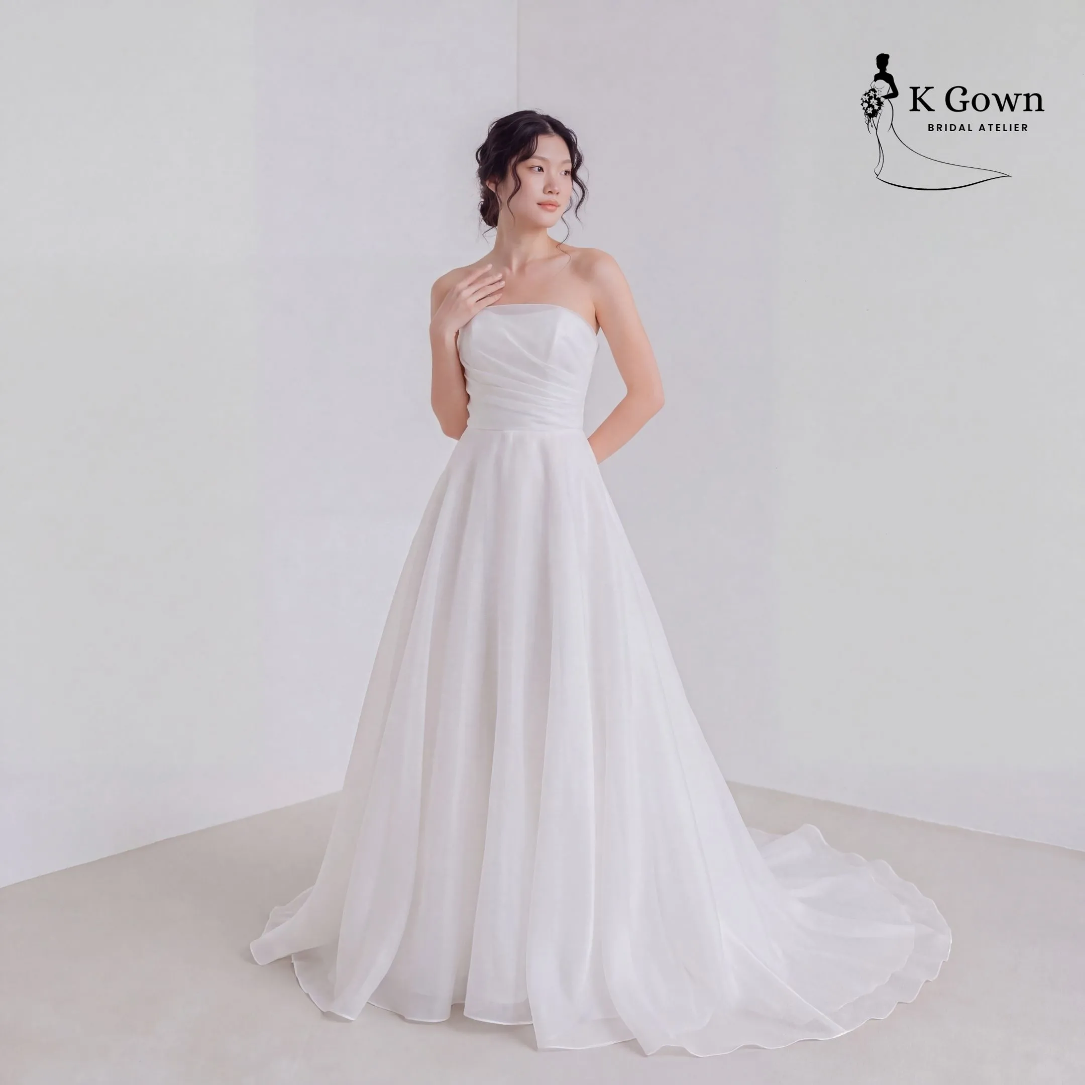 [UK4-10] K GOWN_BRIDAL _SINGAPORE SIGNATURE WEDDING GOWN COLLECTION - ORGANZA WEDDING DRESS SIMPLE AND CLASSY