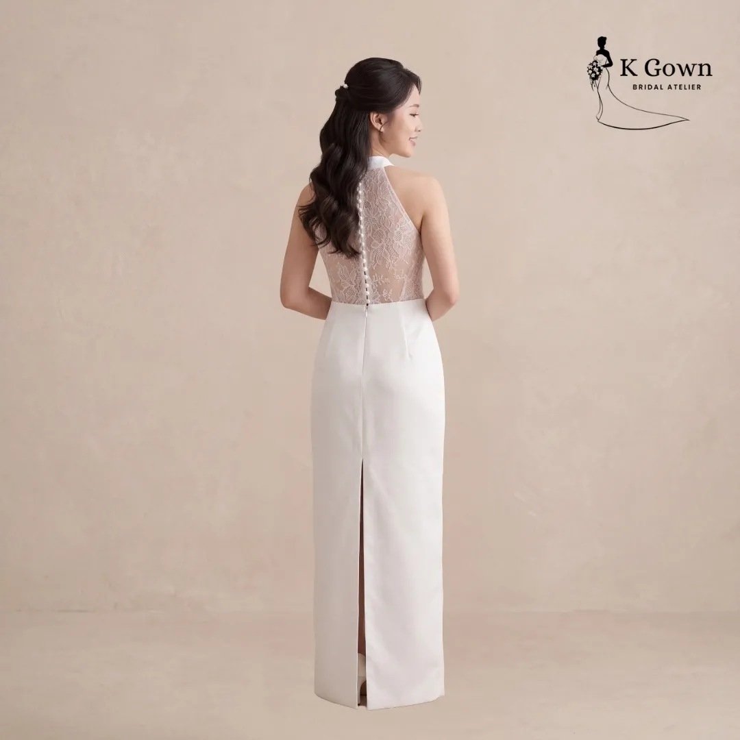 [UK4-10] K GOWN_BRIDAL _SINGAPORE SIGNATURE WEDDING GOWN COLLECTION-HIGH-NECK-ILLUSION-LACE-BACK-WEDDING-GOWN-RENTAL-SINGAPORE