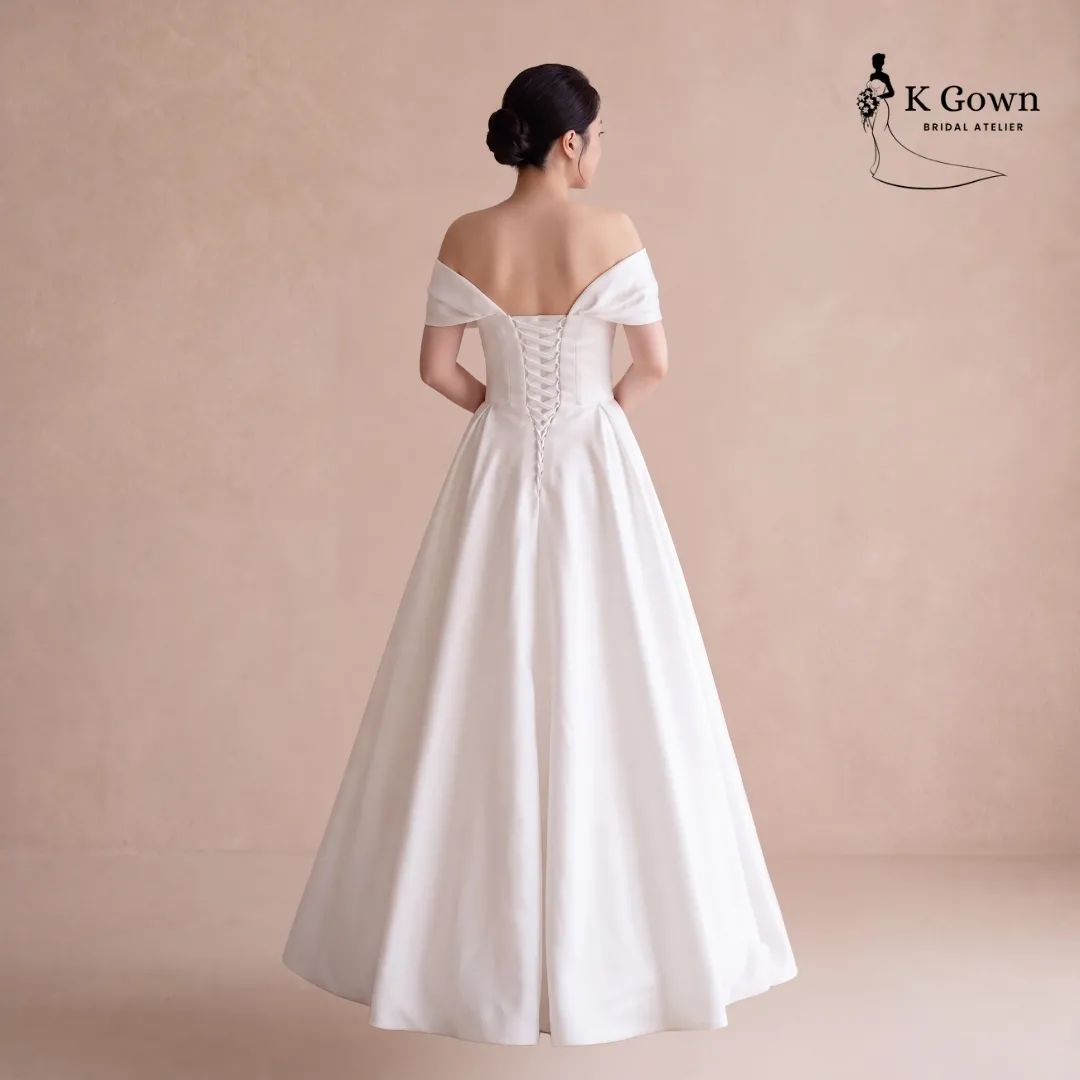 [UK4-10] K GOWN_BRIDAL _SINGAPORE SIGNATURE WEDDING GOWN COLLECTION - OFF SHOULDER GOWN WITHOUT TRAIN