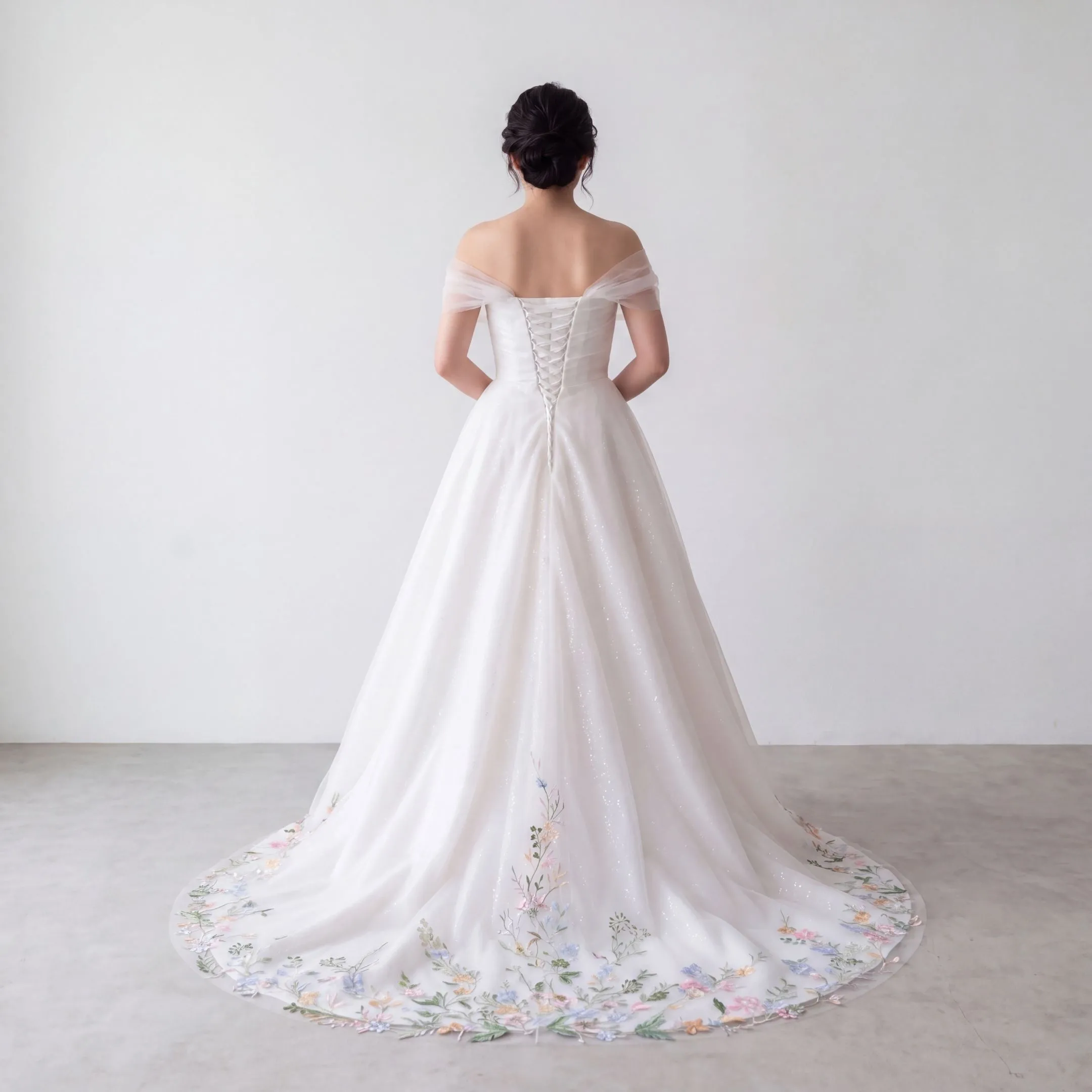 [UK4-10] K GOWN_BRIDAL _SINGAPORE SIGNATURE WEDDING GOWN COLLECTION - WHIMSICAL COLORFUL LACE GOWN - BACK