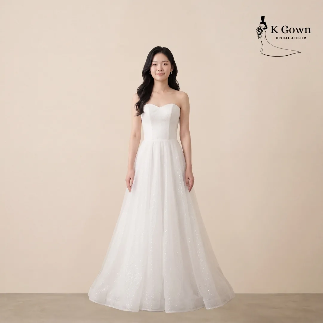 [UK4-10] K GOWN_BRIDAL _GLITTER-SPARKLE-ALINE-WEDDING-GOWN-RENTAL-SINGAPORE