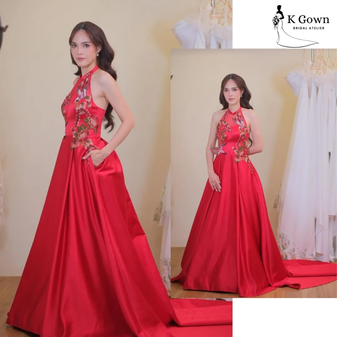 WEDDING GOWN CATALOGUE SINGAPORE 43 SINGAPORE BRIDAL GOWN K-GOWN-BRIDAL-ATELIER-RED-HALTER-FLORAL-EMBROIDERED-EVENING-GOWN-MODERN CHEONGSAM