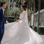 A BRIDE WEARING LACE WEDDING DRESS BY K GOWN DURING HER PRE-WEDDING PHOTOSHOOT IN SINGAPORE