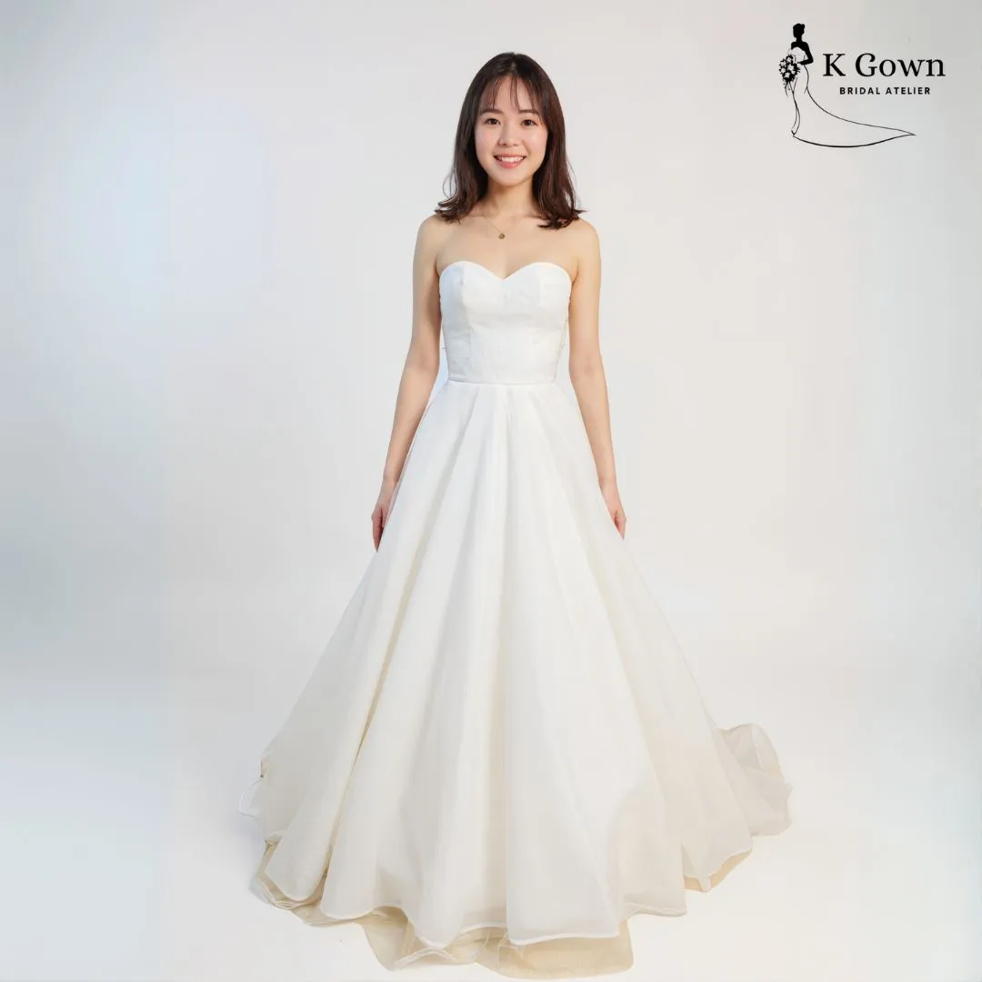 KGOWN CLARA SHIMMERY TULLE A LINE WEDDING DRESS SINGAPORE 1