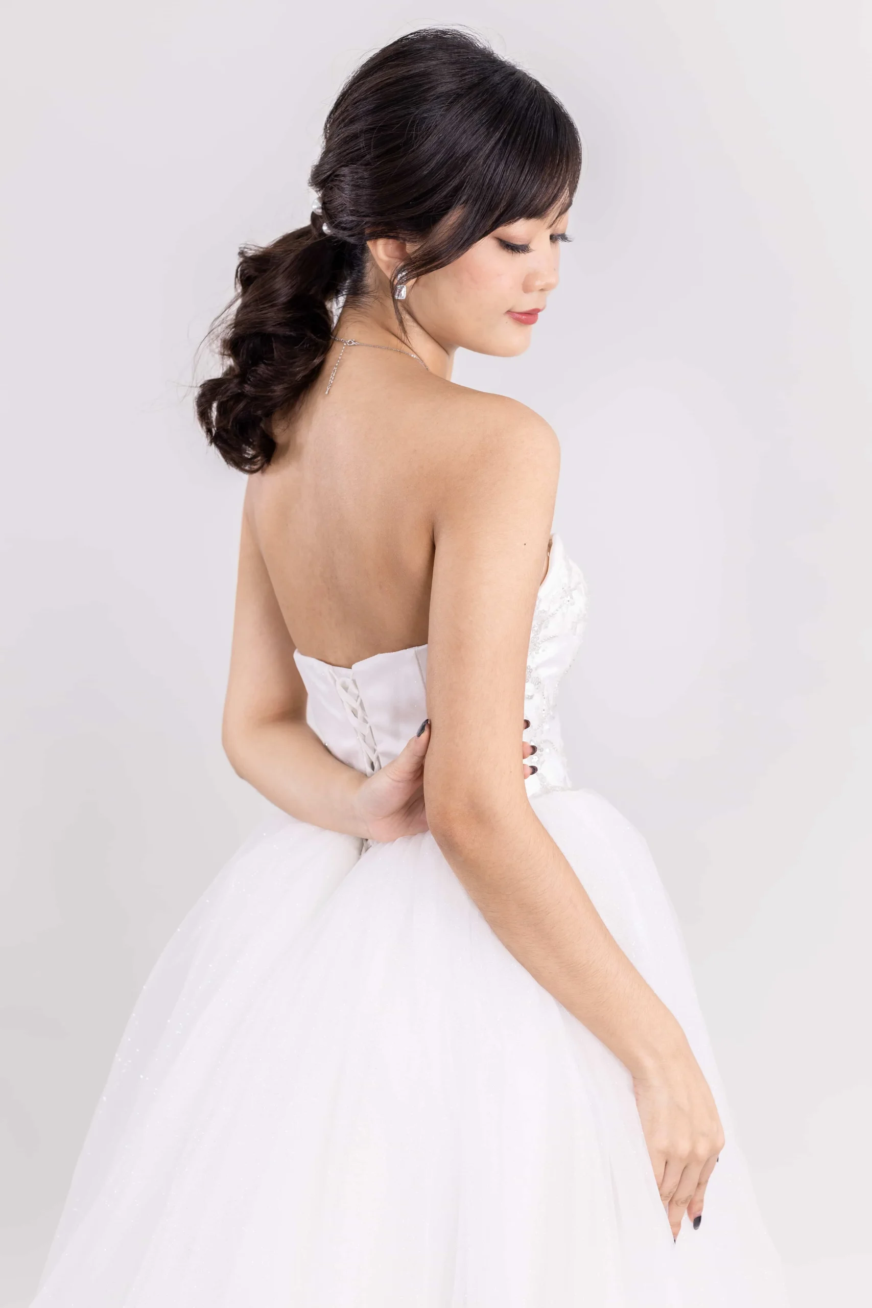ROMANTIC BEADED LACE AND TULLE BALL GOWN WEDDING DRESS 3 SINGAPORE BRIDAL GOWN K GOWN_ SWEETHEART BALL GOWN WEDDING DRESS SINGAPORE WITH BEADED LACE_BACK VIEW