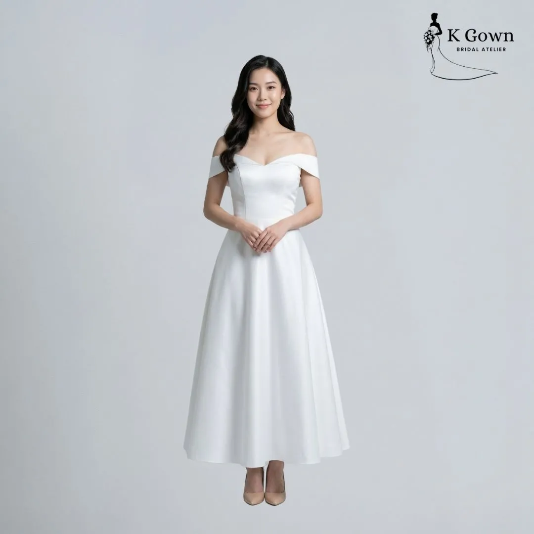 THE MODERN SINGAPORE ROM GUIDE: PLANNING YOUR INTIMATE WEDDING IN 4 MONTHS 51 SINGAPORE BRIDAL GOWN MINIMALIST SATIN ANKLE LENGTH