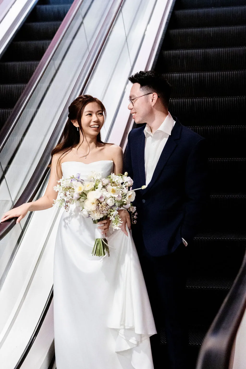 BRIDE IN ELEGANT WEDDING GOWN RENTAL FROM K GOWN SINGAPORE