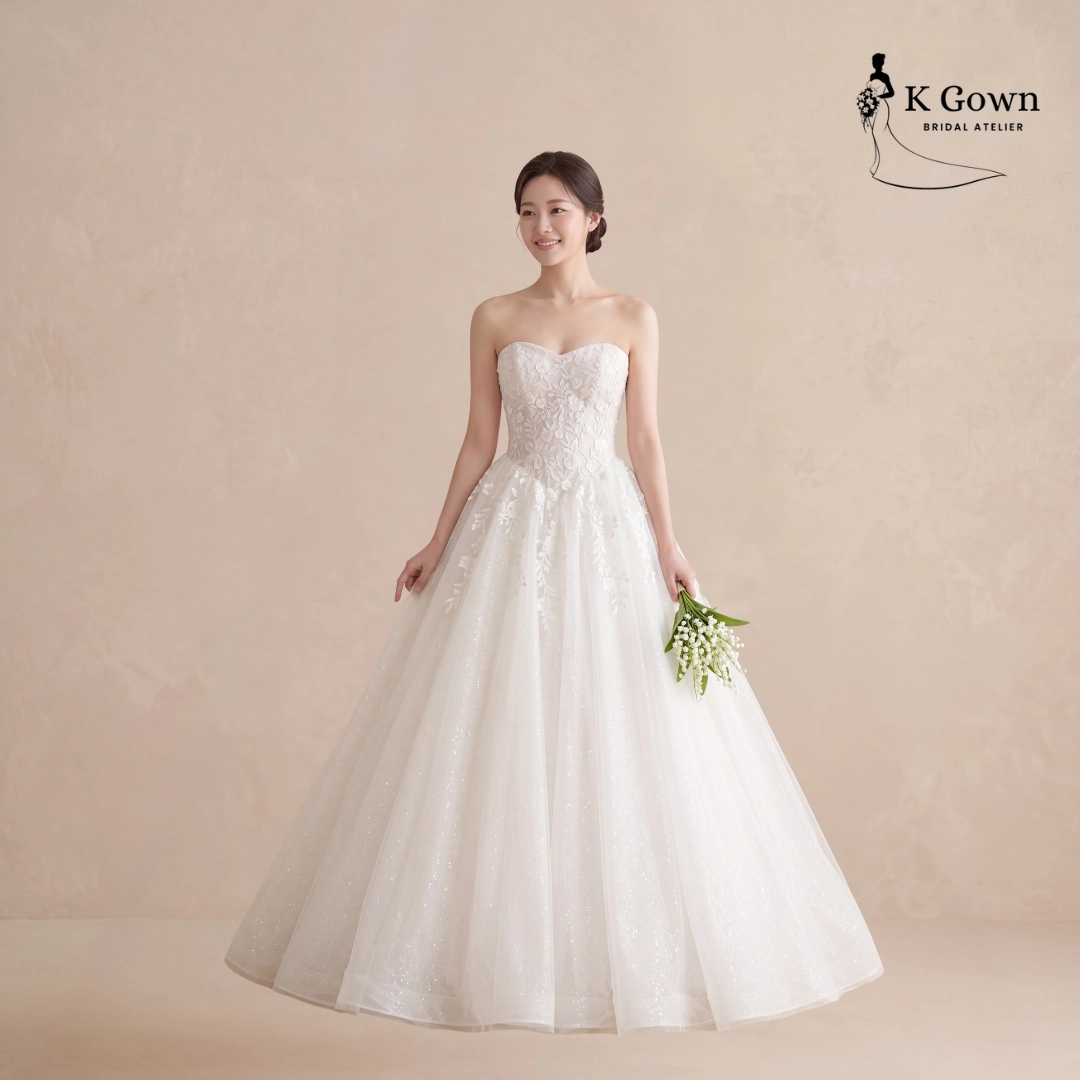 CUSTOM WEDDING DRESS SINGAPORE 9 SINGAPORE BRIDAL GOWN IVORY STRAPLESS SWEETHEART BALL GOWN WITH SPARKLE TULLE SKIRT, K GOWN SINGAPORE